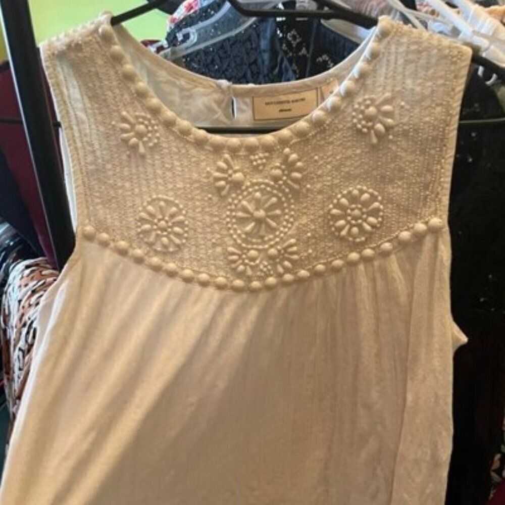 Anthro Beaded Sleeveless Bouse